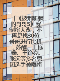《披荆斩棘的哥哥5》赛制将大改，不再是找30位哥哥进行比拼，苏醒、王栎鑫、王铮亮、张远等多名男团选手被曝将参加