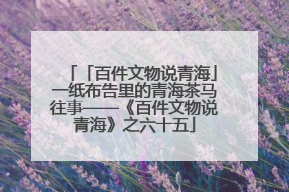 「百件文物说青海」一纸布告里的青海茶马往事——《百件文物说青海》之六十五