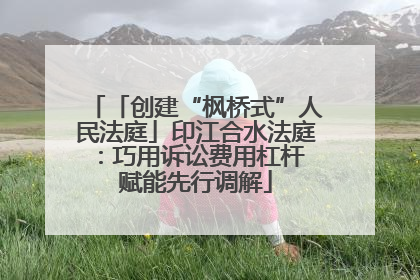 「创建“枫桥式”人民法庭」印江合水法庭：巧用诉讼费用杠杆 赋能先行调解
