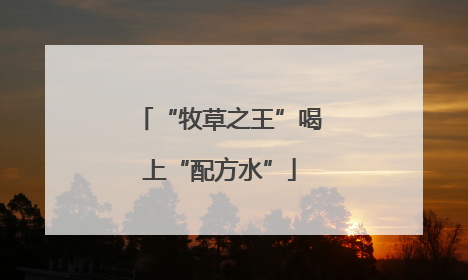“牧草之王”喝上“配方水”