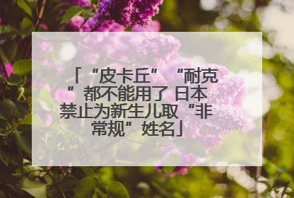 “皮卡丘”“耐克”都不能用了 日本禁止为新生儿取“非常规”姓名