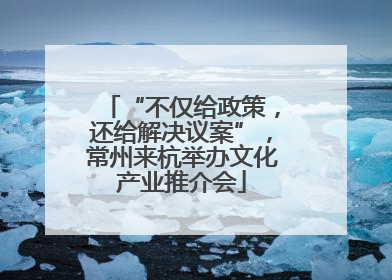 “不仅给政策，还给解决议案”，常州来杭举办文化产业推介会