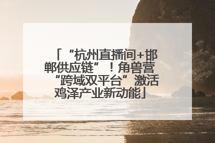“杭州直播间+邯郸供应链”！角兽营“跨域双平台”激活鸡泽产业新动能