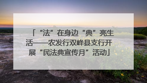 “法”在身边“典”亮生活——农发行双峰县支行开展“民法典宣传月”活动