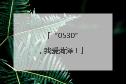 “0530”，我爱菏泽！