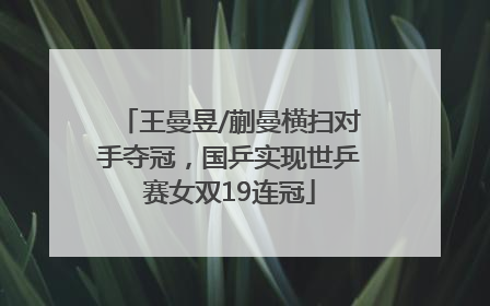 王曼昱/蒯曼横扫对手夺冠，国乒实现世乒赛女双19连冠