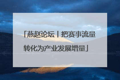 燕赵论坛丨把赛事流量转化为产业发展增量