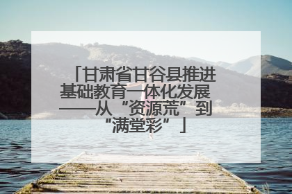 甘肃省甘谷县推进基础教育一体化发展——从“资源荒”到“满堂彩”