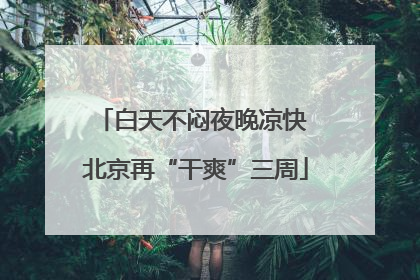 白天不闷夜晚凉快 北京再“干爽”三周