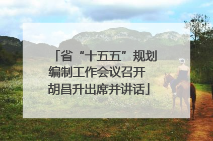 省“十五五”规划编制工作会议召开 胡昌升出席并讲话