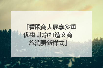 看殷商大展享多重优惠 北京打造文商旅消费新样式