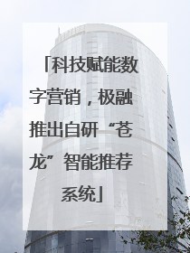 科技赋能数字营销，极融推出自研“苍龙”智能推荐系统
