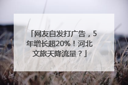网友自发打广告，5年增长超20%！河北文旅天降流量？