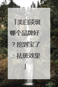 美白淡斑哪个品牌好？挖到宝了：祛斑效果