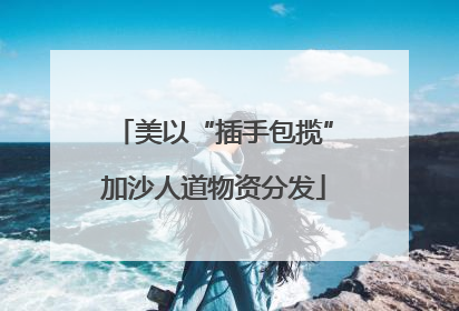 美以“插手包揽”加沙人道物资分发