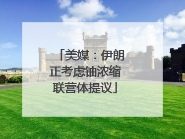 美媒：伊朗正考虑铀浓缩联营体提议