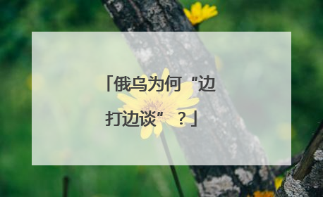 俄乌为何“边打边谈”？