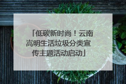 低碳新时尚！云南嵩明生活垃圾分类宣传主题活动启动