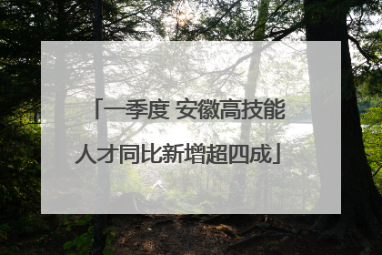一季度 安徽高技能人才同比新增超四成