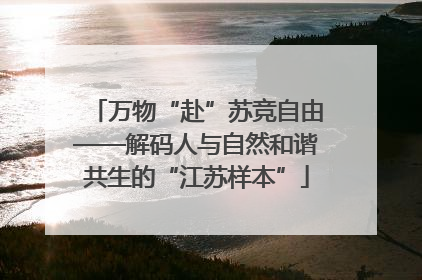 万物“赴”苏竞自由——解码人与自然和谐共生的“江苏样本”