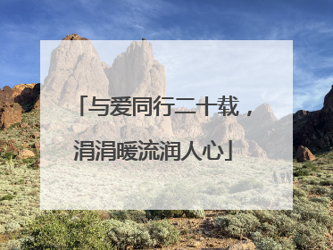 与爱同行二十载，涓涓暖流润人心
