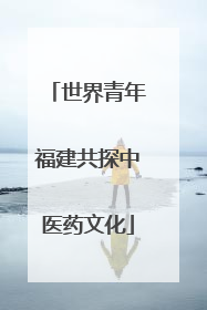 世界青年福建共探中医药文化