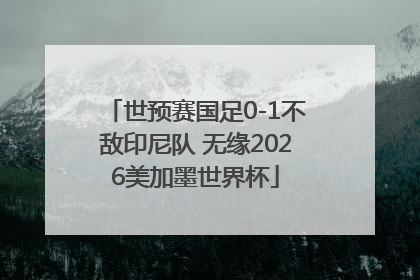 世预赛国足0-1不敌印尼队 无缘2026美加墨世界杯