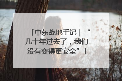 中东战地手记｜“几十年过去了，我们没有变得更安全”