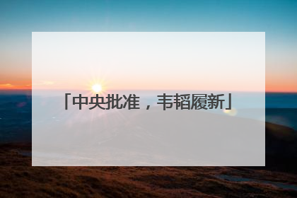 中央批准，韦韬履新