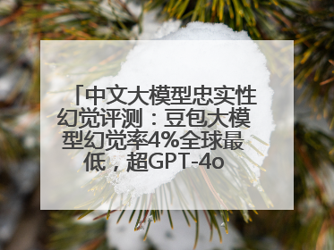 中文大模型忠实性幻觉评测：豆包大模型幻觉率4%全球最低，超GPT-4o等中外模型