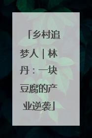 乡村追梦人｜林丹：一块豆腐的产业逆袭