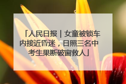 人民日报｜女童被锁车内接近昏迷，日照三名中考生果断破窗救人
