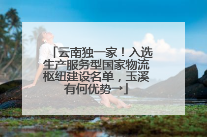 云南独一家！入选生产服务型国家物流枢纽建设名单，玉溪有何优势→