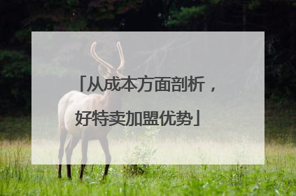 从成本方面剖析，好特卖加盟优势