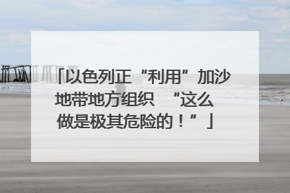 以色列正“利用”加沙地带地方组织  “这么做是极其危险的！”