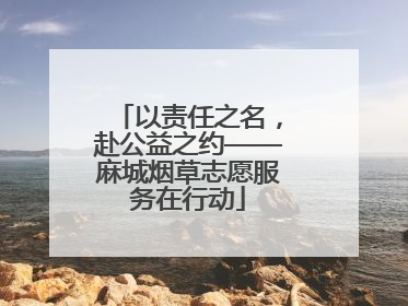以责任之名，赴公益之约——麻城烟草志愿服务在行动