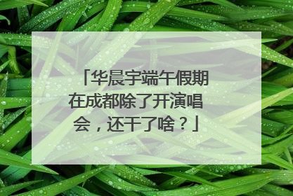 华晨宇端午假期在成都除了开演唱会，还干了啥？