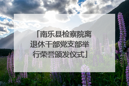 南乐县检察院离退休干部党支部举行荣誉颁发仪式
