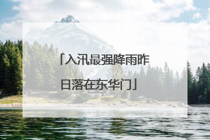 入汛最强降雨昨日落在东华门