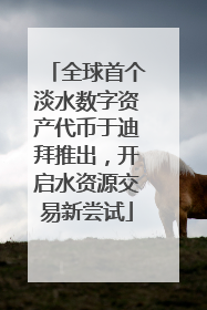 全球首个淡水数字资产代币于迪拜推出，开启水资源交易新尝试