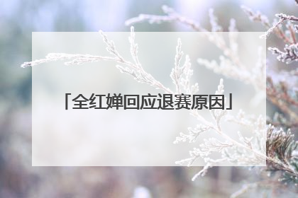 全红婵回应退赛原因
