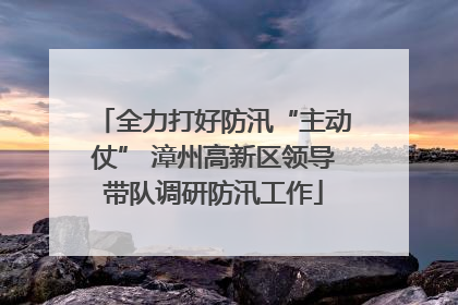 全力打好防汛“主动仗” 漳州高新区领导带队调研防汛工作