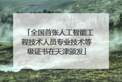 全国首张人工智能工程技术人员专业技术等级证书在天津颁发
