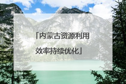 内蒙古资源利用效率持续优化