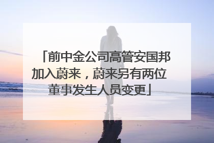 前中金公司高管安国邦加入蔚来，蔚来另有两位董事发生人员变更