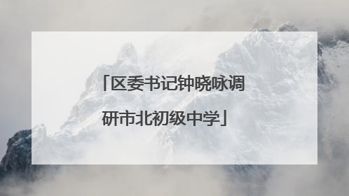 区委书记钟晓咏调研市北初级中学