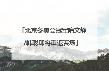 北京冬奥会冠军隋文静/韩聪即将重返赛场