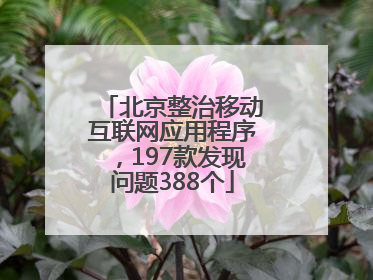北京整治移动互联网应用程序，197款发现问题388个