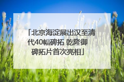 北京海淀展出汉至清代40幅碑拓 乾隆御碑拓片首次亮相