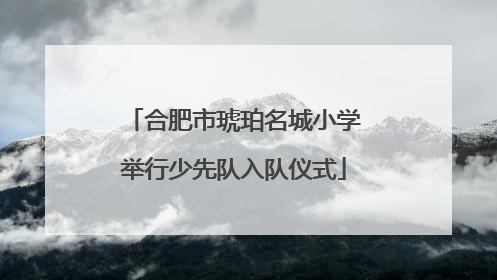 合肥市琥珀名城小学举行少先队入队仪式